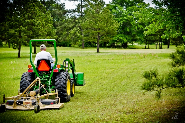 Cutting the Pasture on the John Deere Tractor