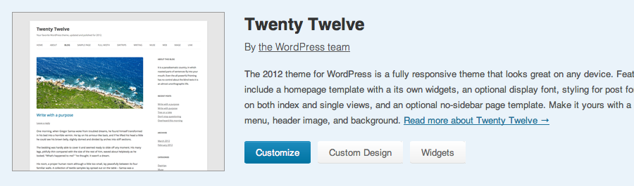 Wordpress.com Twenty Twelve Theme Design
