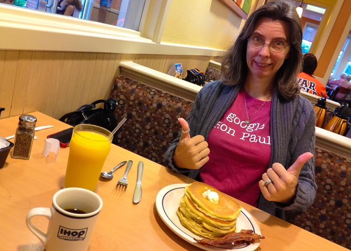 Deborah at IHOP for Breakfast