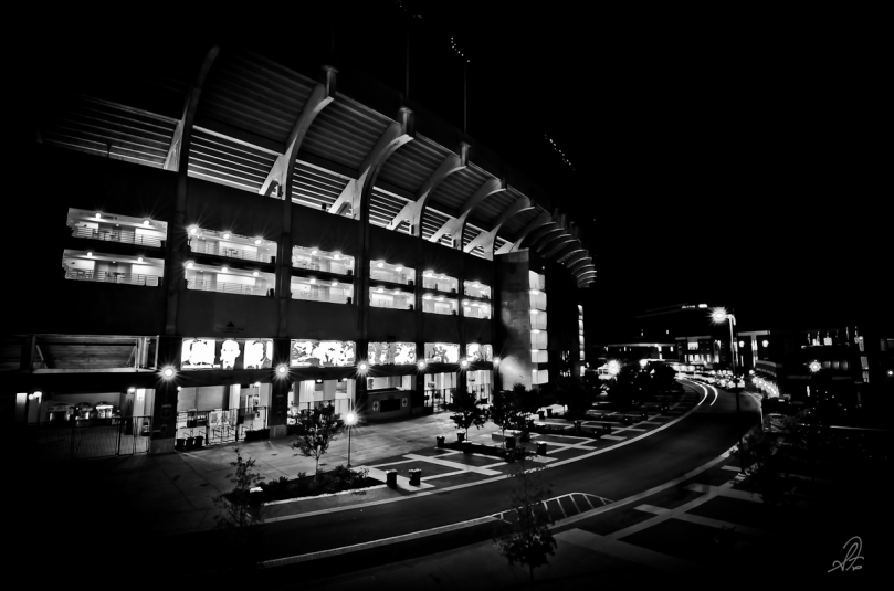 Jordan-Hare Stadium in Auburn Alabama on the night before the first football game of the 2011 season